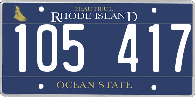 RI license plate 105417