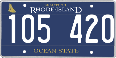 RI license plate 105420