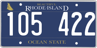 RI license plate 105422