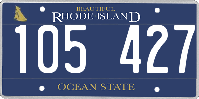 RI license plate 105427