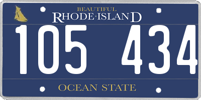 RI license plate 105434