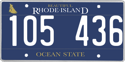 RI license plate 105436