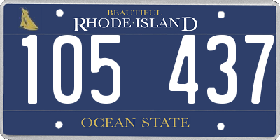RI license plate 105437