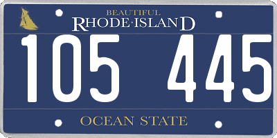RI license plate 105445
