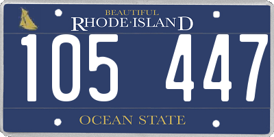RI license plate 105447