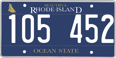 RI license plate 105452