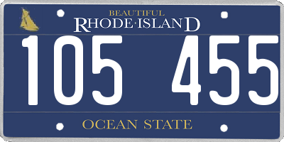 RI license plate 105455