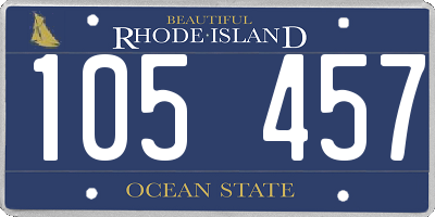 RI license plate 105457
