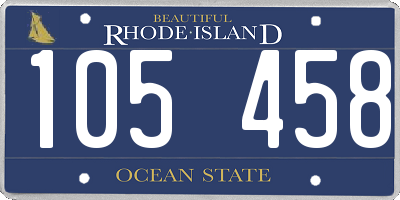 RI license plate 105458