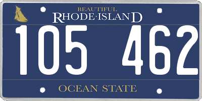 RI license plate 105462