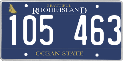 RI license plate 105463
