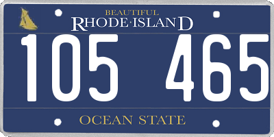RI license plate 105465