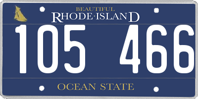 RI license plate 105466