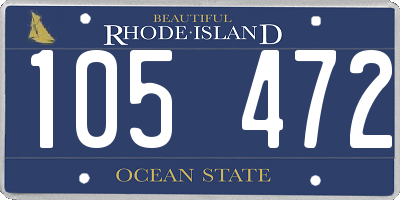 RI license plate 105472
