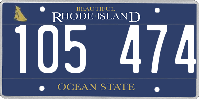 RI license plate 105474