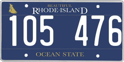 RI license plate 105476