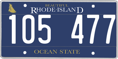 RI license plate 105477