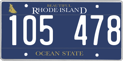 RI license plate 105478