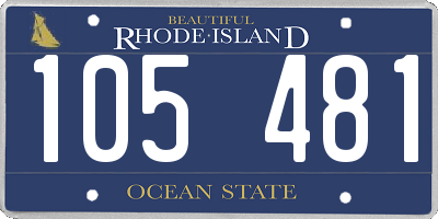 RI license plate 105481