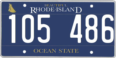 RI license plate 105486