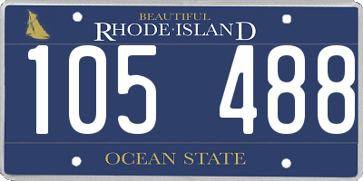 RI license plate 105488