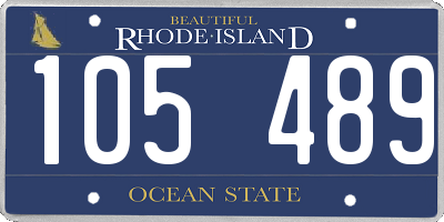 RI license plate 105489