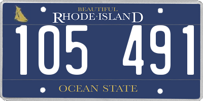RI license plate 105491