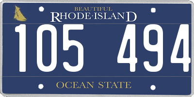 RI license plate 105494