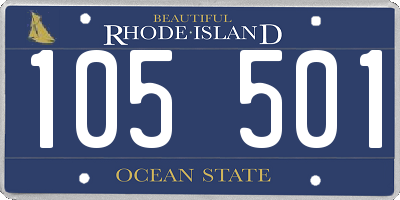 RI license plate 105501