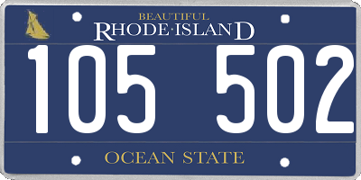 RI license plate 105502