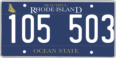 RI license plate 105503