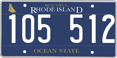 RI license plate 105512