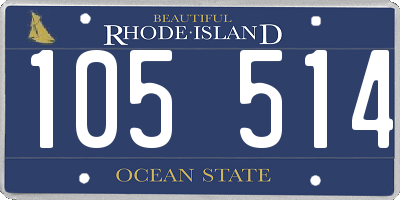 RI license plate 105514