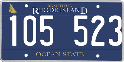 RI license plate 105523
