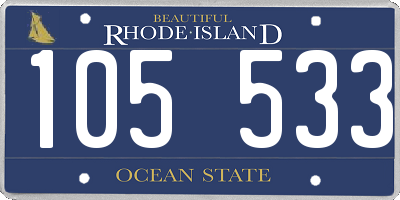 RI license plate 105533