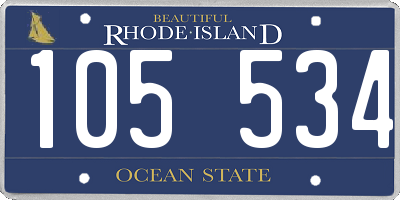 RI license plate 105534