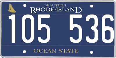 RI license plate 105536