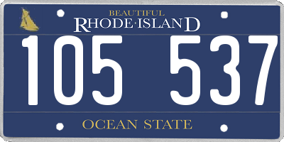 RI license plate 105537