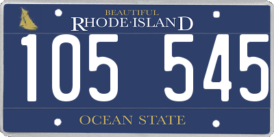 RI license plate 105545