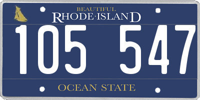 RI license plate 105547