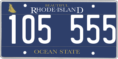 RI license plate 105555