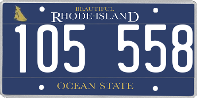 RI license plate 105558