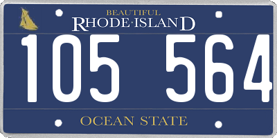 RI license plate 105564