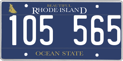 RI license plate 105565