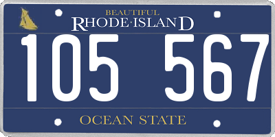 RI license plate 105567