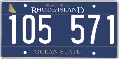 RI license plate 105571