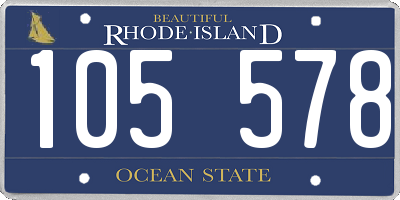 RI license plate 105578
