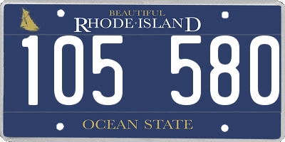 RI license plate 105580