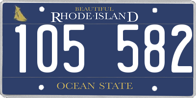 RI license plate 105582