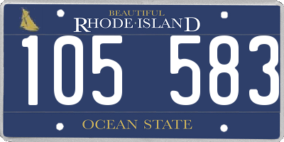RI license plate 105583